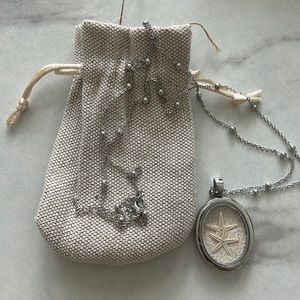 Long Silver Beach Sand Necklace
